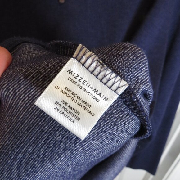 Mizzen + Main 1/4 Zip KPI Heather Blue Stretch Pullover Men’s LG Trim Fit - Picture 5 of 5